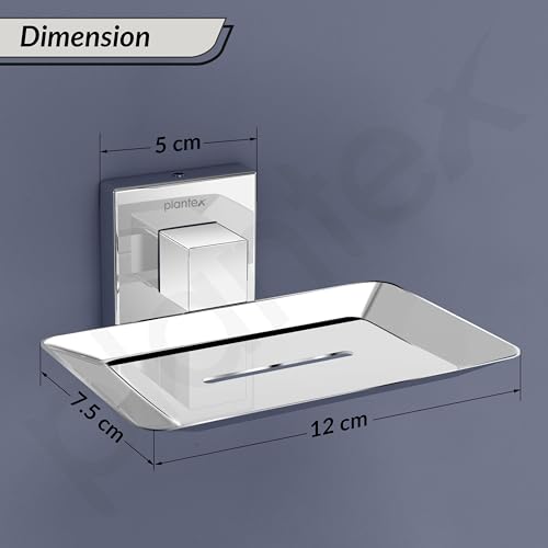 Plantex Aqua Heavy-Duty Stainless Steel Soap Holder for Bathroom/Soap Dish/Soap Stand/Bathroom Accessories - (Chrome) - Image 4