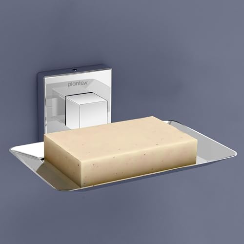 Plantex Aqua Heavy-Duty Stainless Steel Soap Holder for Bathroom/Soap Dish/Soap Stand/Bathroom Accessories - (Chrome) - Image 1