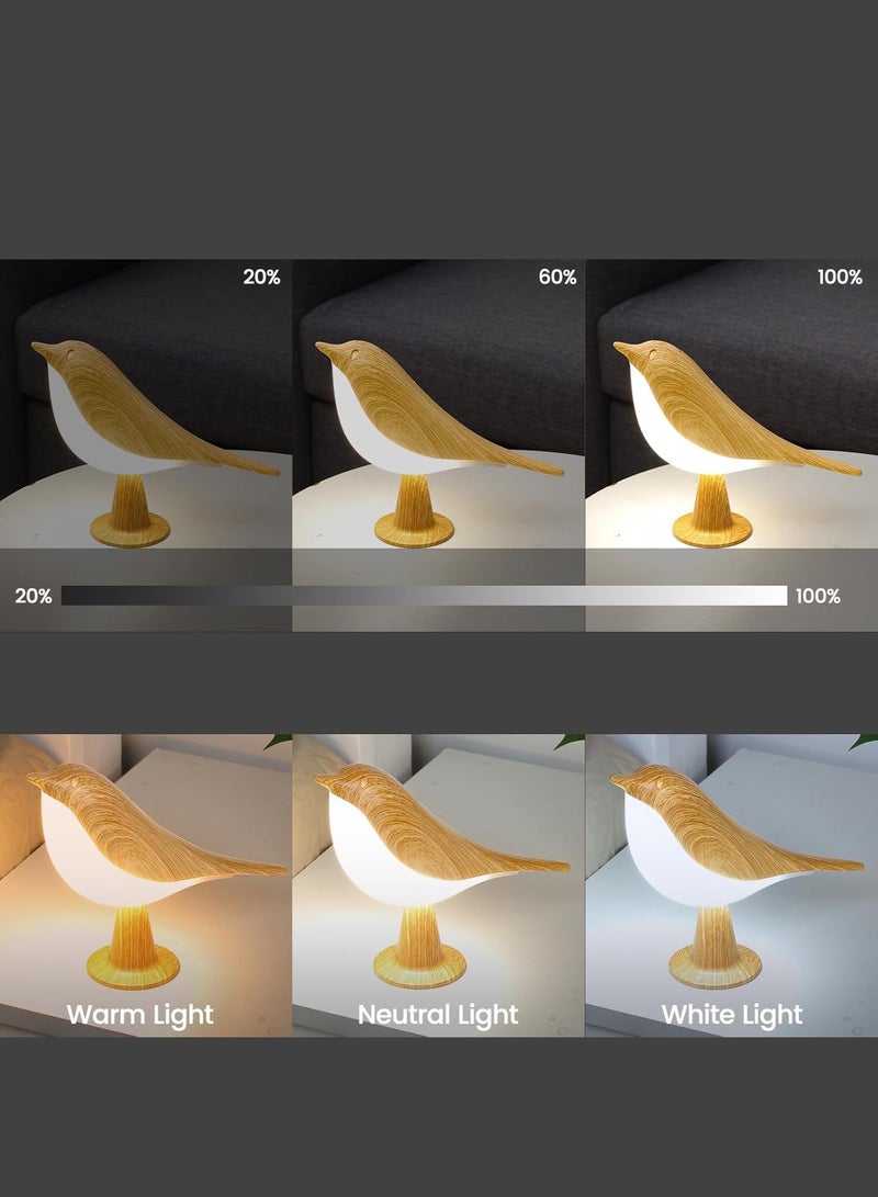لينند مصباح طاولة تعمل باللمس ، مصباح الليل ، مصباح السرير ، سرير مجلس الوزراء ، الطيور على شكل ثلاثي يعتم مصباح ، الناقل التسلسلي العام القابلة لإعادة الشحن ، طفل ، طفل ، غرفة نوم ، منزل ، مكتب ، الخ . - Image 2