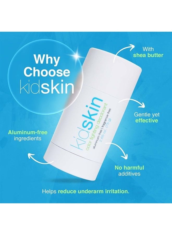 kidskin - Odor-Fighting Deodorant for Kids, Deodorant for Sensitive Skin and Other Skin Types, Deodorant for Boys and Girls Age 8-17 Years Old, Vegan and No Aluminum Deodorant, 2.65 oz. - Image 1