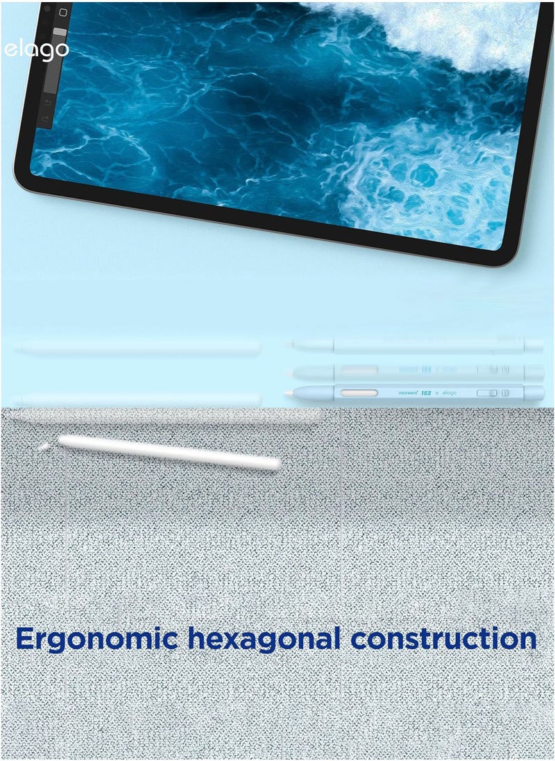 Elago elago x MONAMI Compatible with Apple Pencil Pro Case / Apple Pencil 2nd Gen Case Compatible with Magnetic Charging Double Tap - Sky Blue  - Image 5