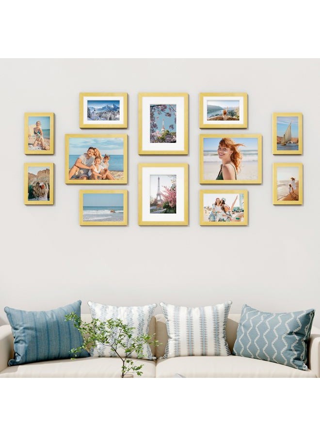 Vittanly Picture Frames Collage Wall Decor for Mounting or Tabletop Display, Gallery Wall Frame Set for Family, Multi Sizes Including 4pcs 8x10, 4pcs 5x7, 4pcs 4x6, Gold - Image 3