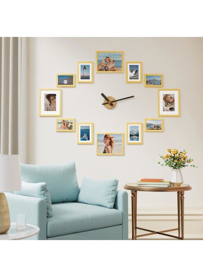 Vittanly Picture Frames Collage Wall Decor for Mounting or Tabletop Display, Gallery Wall Frame Set for Family, Multi Sizes Including 4pcs 8x10, 4pcs 5x7, 4pcs 4x6, Gold - Image 4