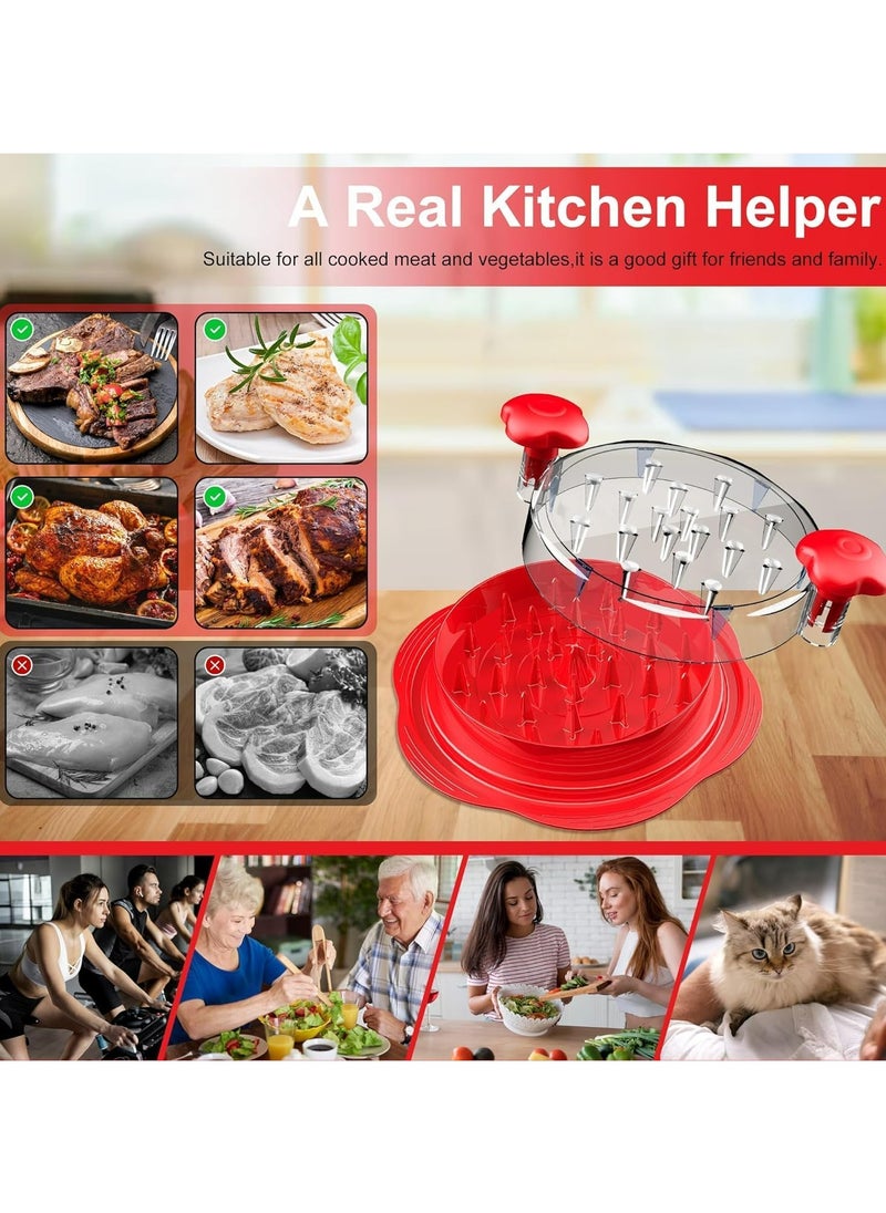 Oasisgalore - 2024 Chicken Shredder Tool - Ergonomic Meat Shredder with Cleaning Brush | BPA-Free Kitchen Gadget (Red) - Image 1