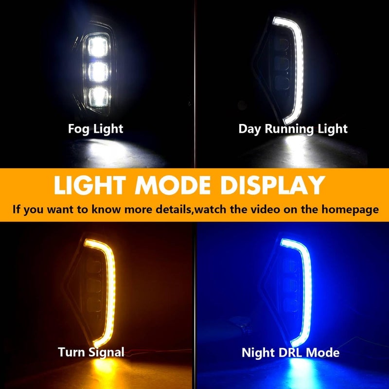 OKSIWA LED Fog Lights with 3 Colors DRL for Toyota RAV4 2019-2025 - Image 2