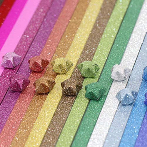QTFHR Yeooyoor Origami Stars Papers Package DIY Paper, 360 Sheets - 18 Colors ( Glitter Origami Stars) - Image 4