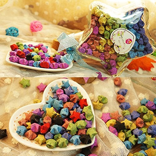 QTFHR Yeooyoor Origami Stars Papers Package DIY Paper, 360 Sheets - 18 Colors ( Glitter Origami Stars) - Image 5
