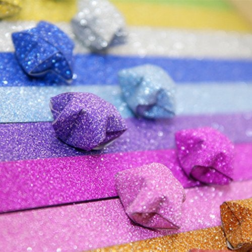 QTFHR Yeooyoor Origami Stars Papers Package DIY Paper, 360 Sheets - 18 Colors ( Glitter Origami Stars) - Image 2