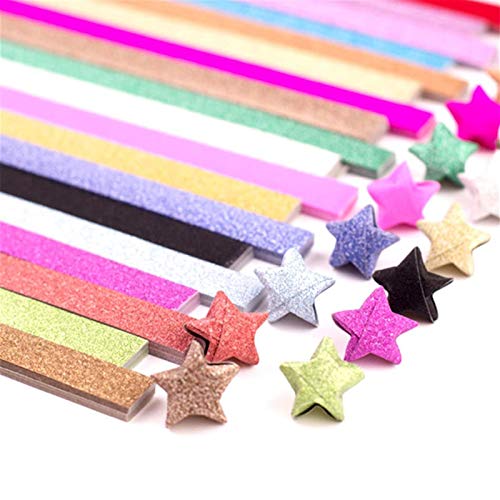 QTFHR Yeooyoor Origami Stars Papers Package DIY Paper, 360 Sheets - 18 Colors ( Glitter Origami Stars) - Image 3