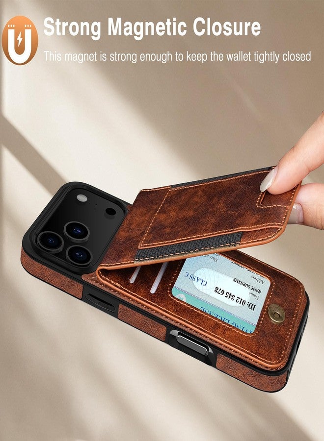 LOHASIC for iPhone 17 Pro Wallet Case with Card Holder, Women Men PU Leather RFID Blocking Credit Card Slots Kickstand Protective Cover Flip Phone Case for iPhone 17 Pro 6.3" 2025 - Brown - Image 5