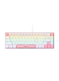 iMice Cute Pink 68-Key Mechanical Keyboard, Rainbow Backlit, Spill-Resistant, All Key Anti-Ghosting, Type-C Plug & Play – Stylish & Compact for Girls, Gamers & Creatives,  Play for Windows/Mac/Laptop  - Image 1