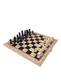 Cool Baby COOLBABY Large Chess, Checkers & Backgammon 3 in 1 Set - Outdoor & Travel Learning Game - Magnetic Chess Board - Wooden Chess Set (Size: 39 x 39 cm)  - Image 1
