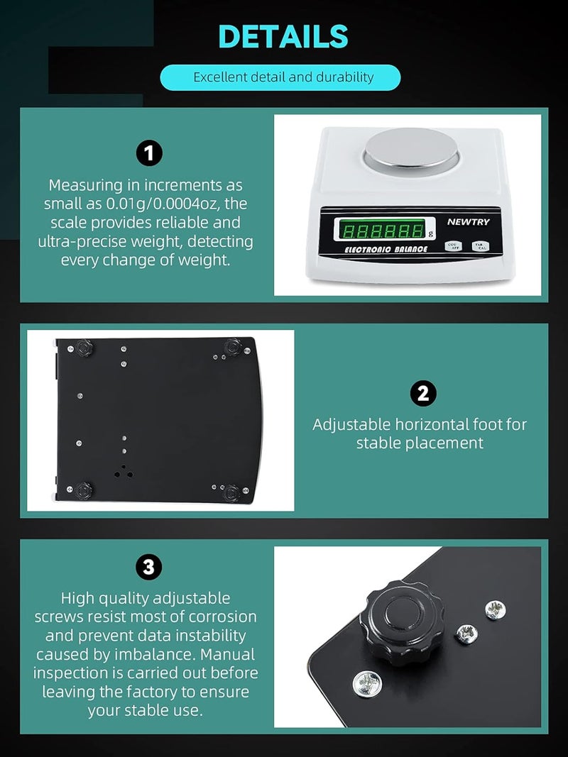 NEWTRY 100g/0.001g Electronic Fabric GSM Scale Digital Textile Weight Balance with a 0-2mm Disc Sampler Cloth Cutter for Textile Paper Non-Woven Fabrics (110V Scale+ Sampler) - Image 3