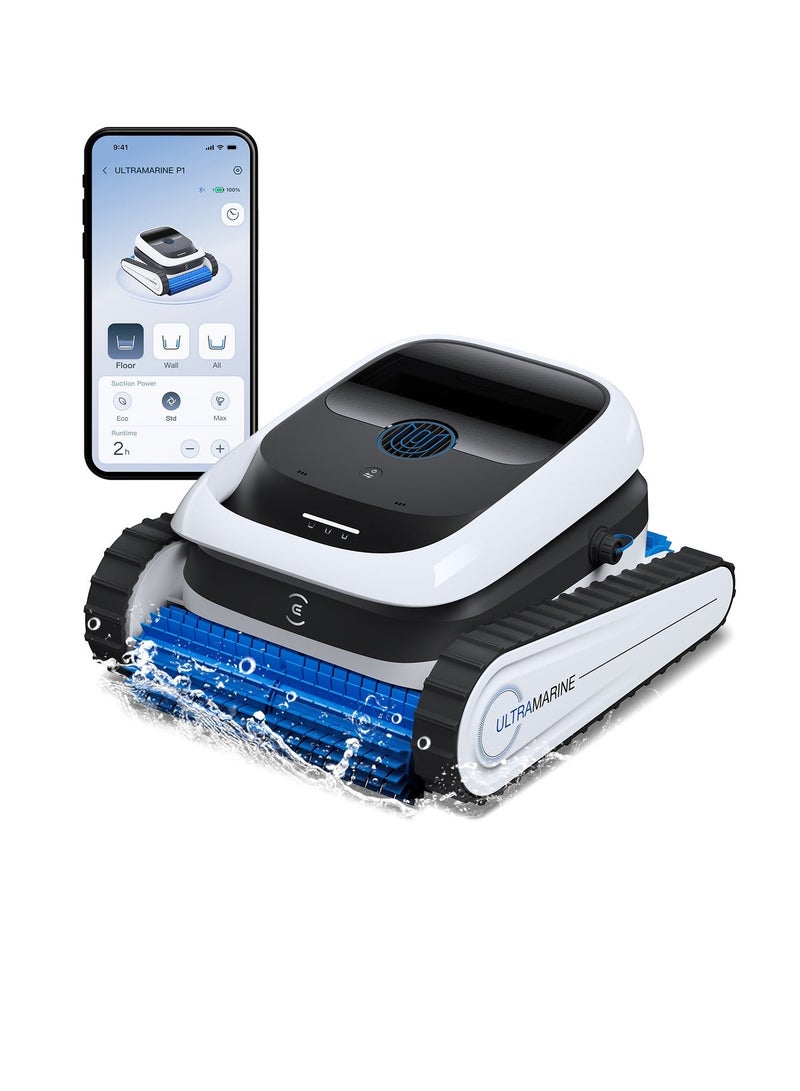 ECOVACS Ultramarine P1 Cordless Robotic Pool Vacuum for Inground & Above Ground Pools, 180 Min Runtime, Smart Navigation, App Control Pool Vacuum for Floor, Wall & Slope, Cleaning Up to 1937 sq ft 100 ml 60 W ULTRAMARINE P1 blue - Image 1