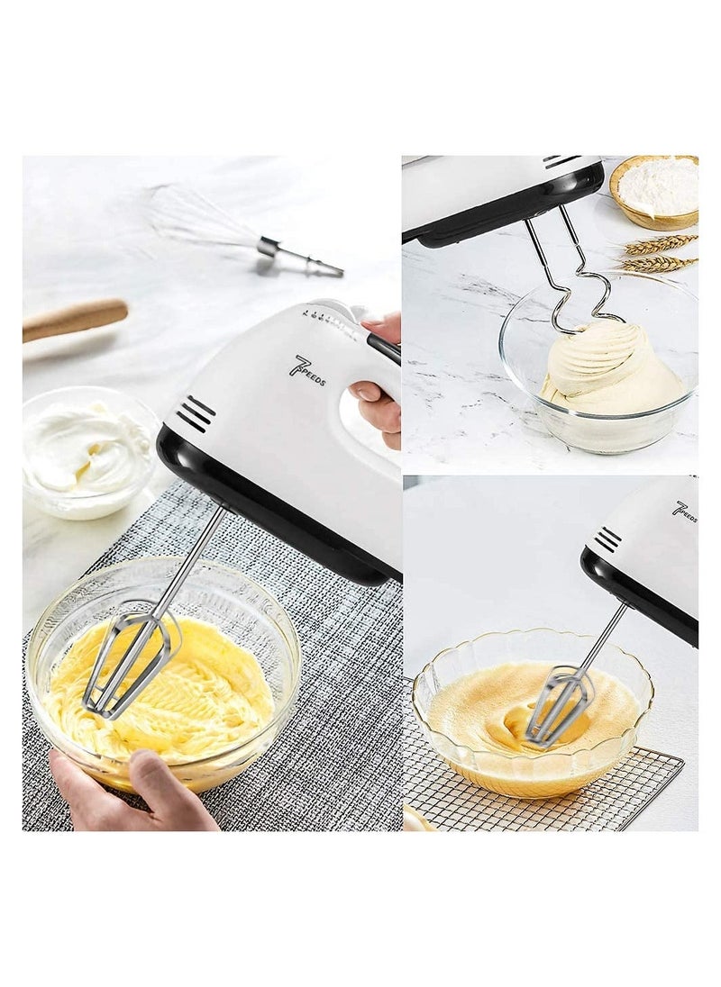 Generic - Electric Cake Hand Mixer, Whisk Food Mixer Function on Self-Control and Turbo Boost, Pack with 4 Stainless Steel Accessory Food Beaters for Cake Bread (UK Plug) - Image 1