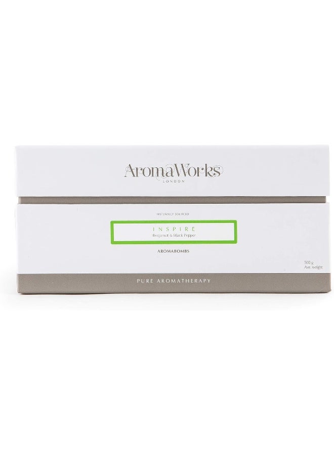 AROMAWORKS مجموعة أرومووركس إنسباير أروما بومب للرجال والنساء 2 × 8.81 أونصة من قنابل الاستحمام - Image 4