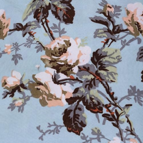 ROMEE Elegant Floral Printed Glace Cotton Double Bedsheet, 150 TC Soft Feel, Queen Size (90 x 100 Inches), with 2 Pillow Covers, Blue - Image 4