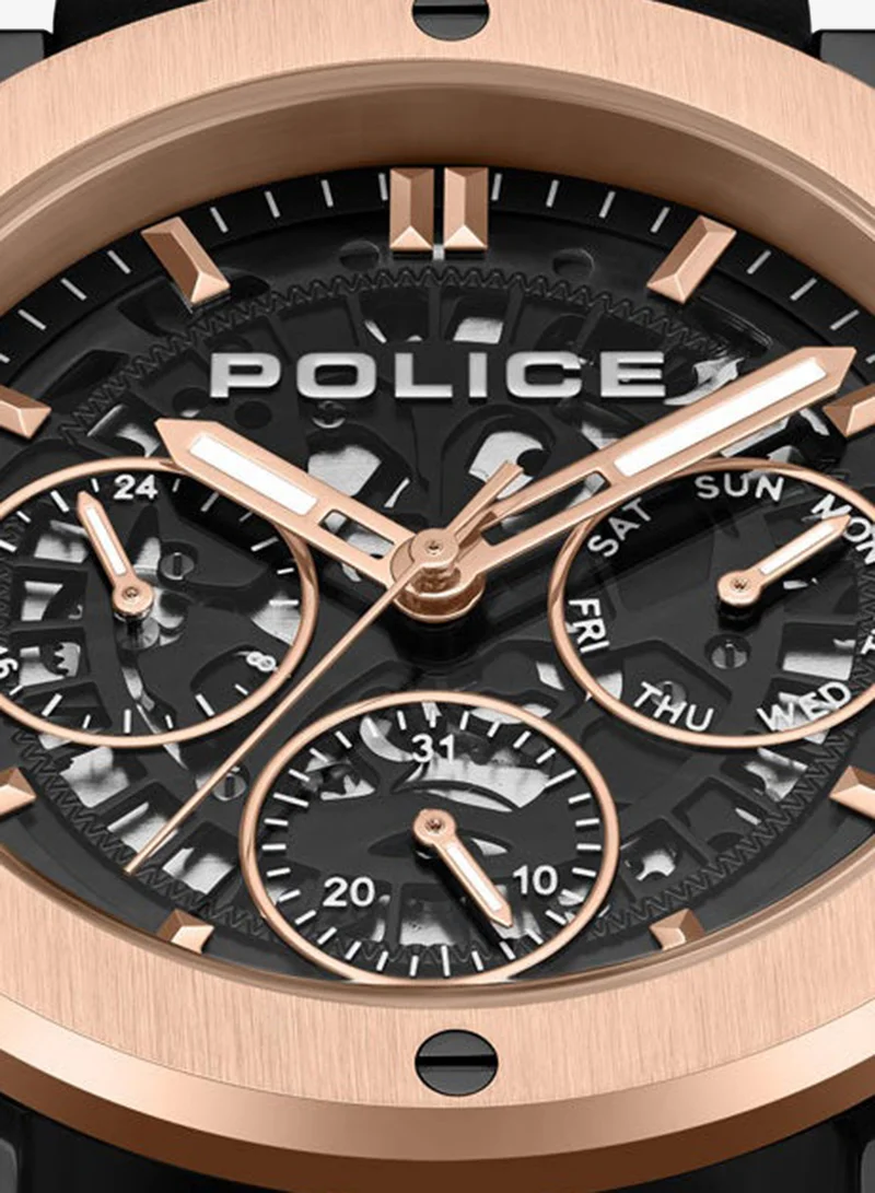Police  Men's Men's Knotty Watch, 42mm Stainless Steel Case, Multi-Function Display & Silicone Strap for Men | Best Price UAE
