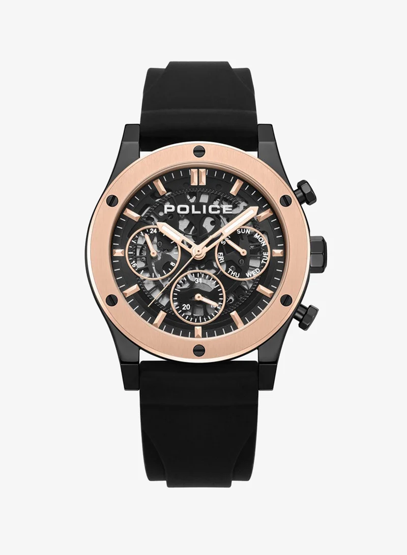 Men's Knotty Watch, 42mm Stainless Steel Case, Multi-Function Display & Silicone Strap