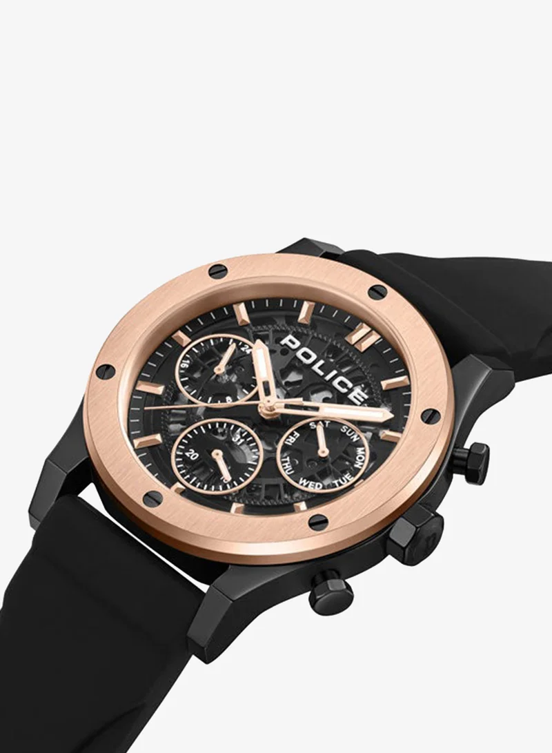 Police  Men's Men's Knotty Watch, 42mm Stainless Steel Case, Multi-Function Display & Silicone Strap for Men | Best Price UAE