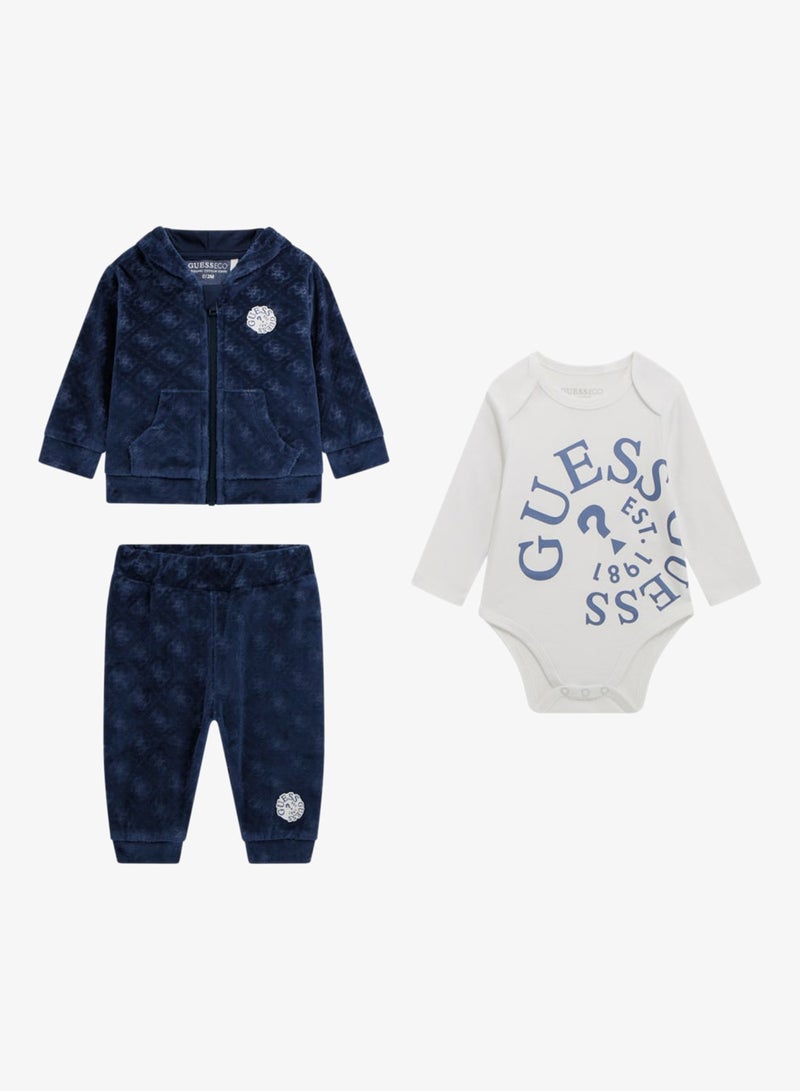 GUESS Kids Hooded Top Bodysuit and Pant Sets - Image 1