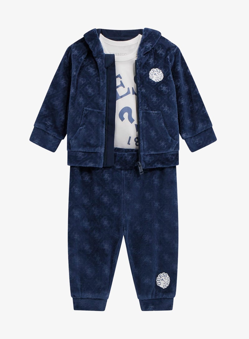 GUESS Kids Hooded Top Bodysuit and Pant Sets - Image 3