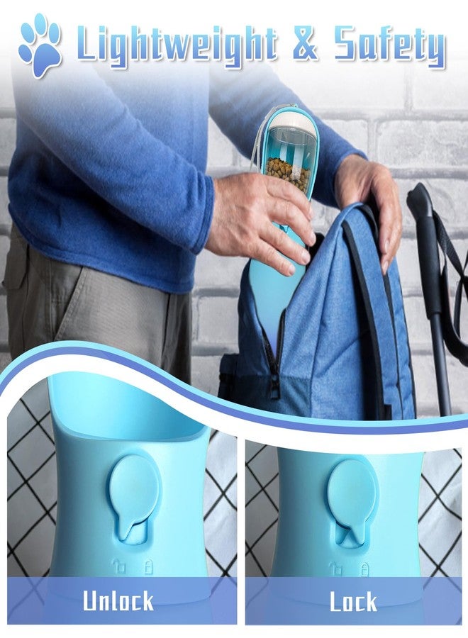 MITOCAPY 2-in-1 Dog Water Bottle Portable, Food Grade Travel Dog Bowls with Dog Food Container, 19Oz Dog Water Bowl Dispenser, Hiking Essentials, Puppy Stuff Dog Accessories Girl Boy (Blue) - Image 5