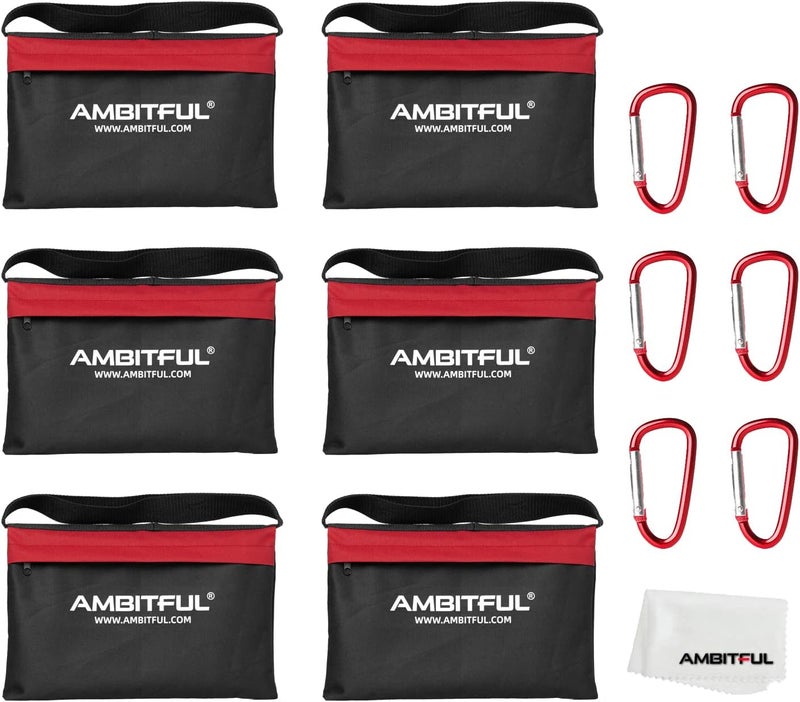 AMBITFUL Set of Heavy Duty Sand Bag Photography Studio Video Stage Film Sandbag Saddlebag for Light Stands Boom Arms Tripods (6 Packs) - Image 1