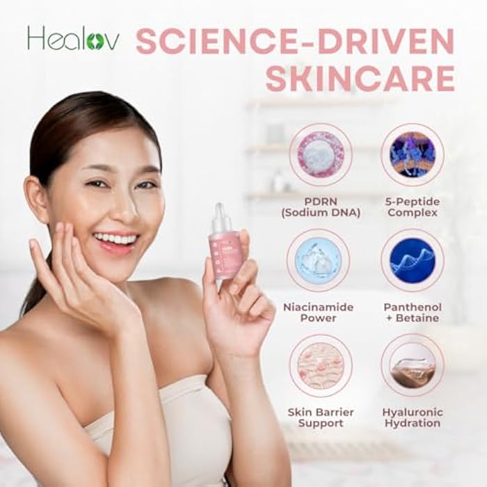 Healov سيروم PDRN – سيروم وجه ببتيد مجدد مع DNA السلمون – العناية بالبشرة الكورية لمكافحة الشيخوخة، الترطيب، تعزيز الكولاجين، وإصلاح الحاجز – العناية بالبشرة اليومية المشرقة للبقع الداكنة وتفاوت اللون - Image 5