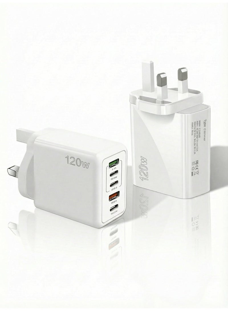 أضف هذا شاحن سريع متعدد المنافذ للهواتف المحمولة/الأجهزة اللوحية بقوة 120 وات - Image 1