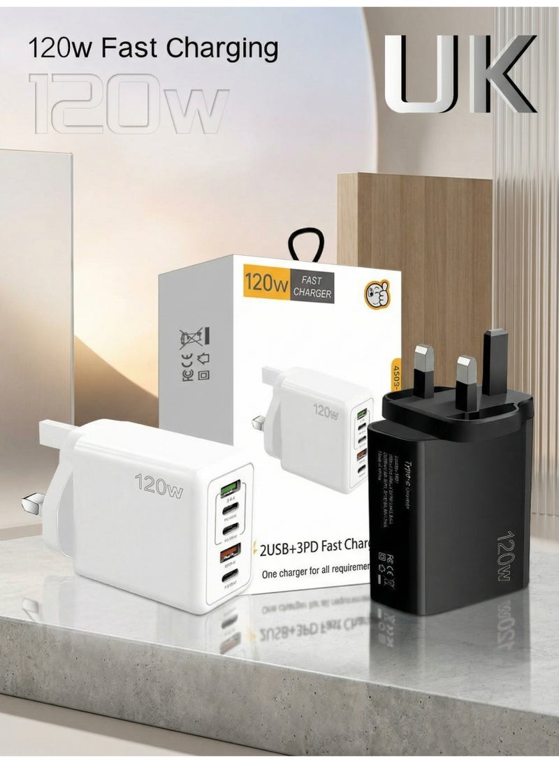 أضف هذا شاحن سريع متعدد المنافذ للهواتف المحمولة/الأجهزة اللوحية بقوة 120 وات - Image 5