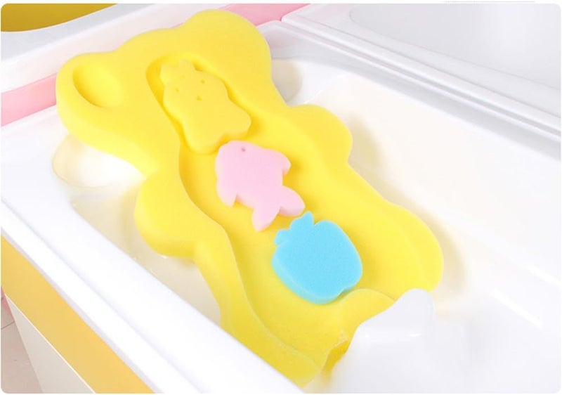 BEWAVE Comfy Baby Bath Sponge Cushion, Skid Proof Bath Mat, Yellow - Image 2