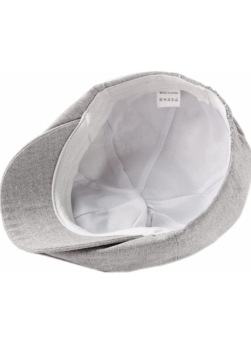 3A Linen Newsboy Cap Men Beret Hat Spring Summer  - Image 4
