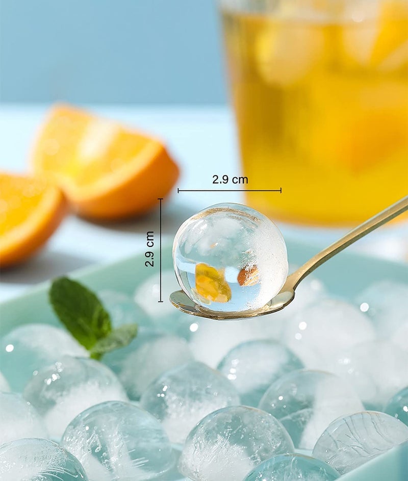Wolpin Ice Cube Tray with Lid Round Ice Maker Pop-up Tray Ice Mould PP Material, 33 Cube Per Trays (Pack of 2) BPA Free, Polypropylene - Image 4
