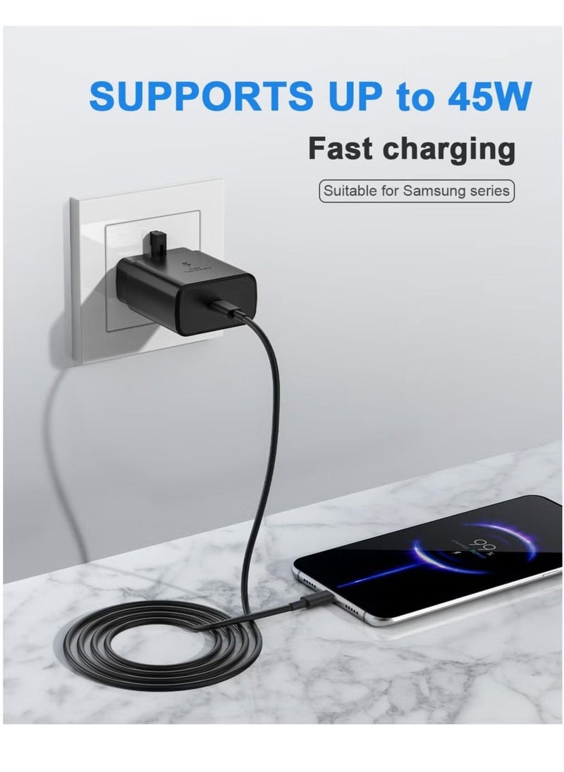 JAJEEK 2024 New 45W Type C Super Fast PD 3.0 Charger for Samsung S24 Ultra/S24/S23 Ultra/S23/S22 Ultra/S22/S21/S20/Z Fold 6 5 4/Z Flip 6 5 4/Galaxy Tab S9 S8 S7 A9 Adapter 5A USB C to C Cable - Image 3