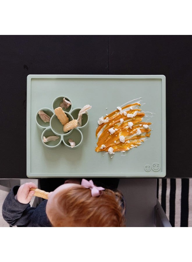 ezpz Play Mat for Baby + Toddler - 6 Months+ (Sage) - Suction Plate with Flower Compartments for Crafts, Painting, Sorting, Snack Time - Fits Standard Piece of Paper - Image 4