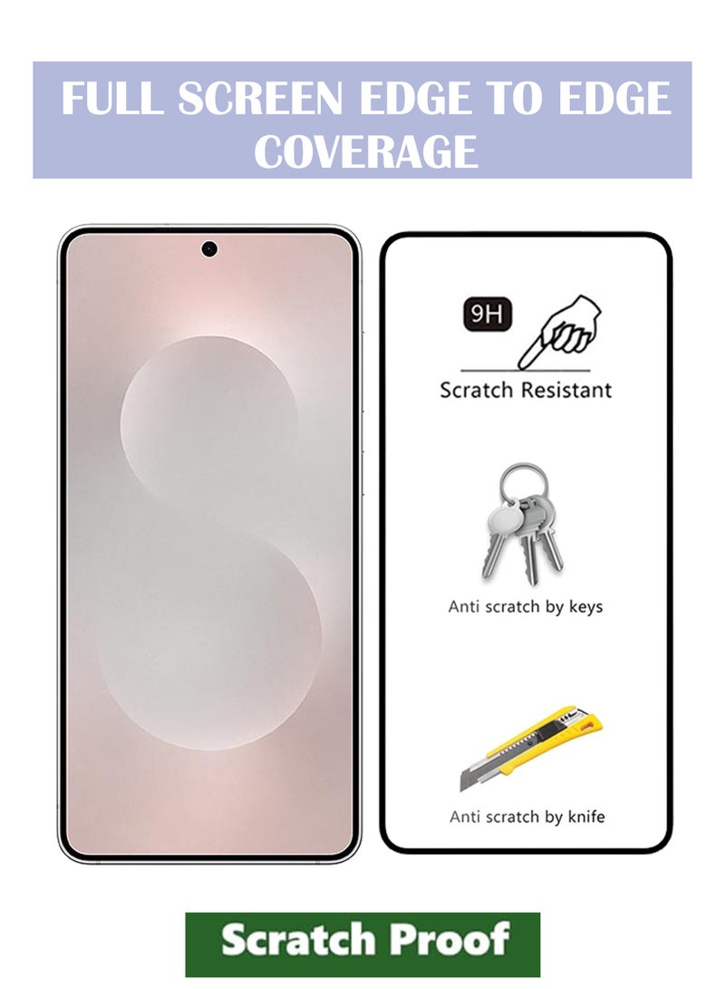 For Samsung Galaxy S25 Edge - Tempered Glass Screen Protector - Delicate Touch , Higher Transparency , Easy to Install ,Anti-scratch and Bubble-free Screen Protector - Black - Image 2