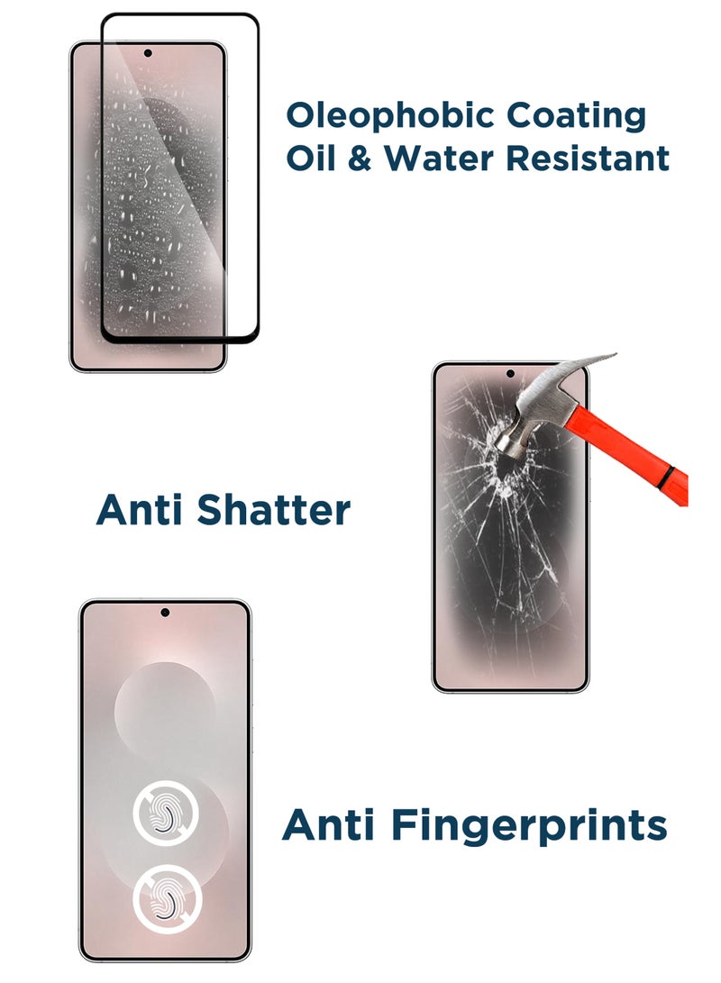 For Samsung Galaxy S25 Edge - Tempered Glass Screen Protector - Delicate Touch , Higher Transparency , Easy to Install ,Anti-scratch and Bubble-free Screen Protector - Black - Image 3