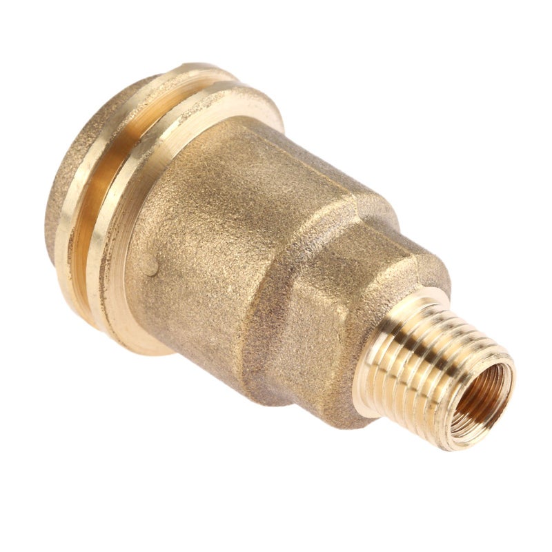DRELD Qcc1 Nut Propane Gas Fitting Adapter With 1/4"" Male Pipe Thread Propane Quick Connect Fittings Hose Adapter Solid Brass - Image 1