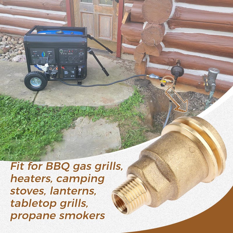 DRELD Qcc1 Nut Propane Gas Fitting Adapter With 1/4"" Male Pipe Thread Propane Quick Connect Fittings Hose Adapter Solid Brass - Image 4