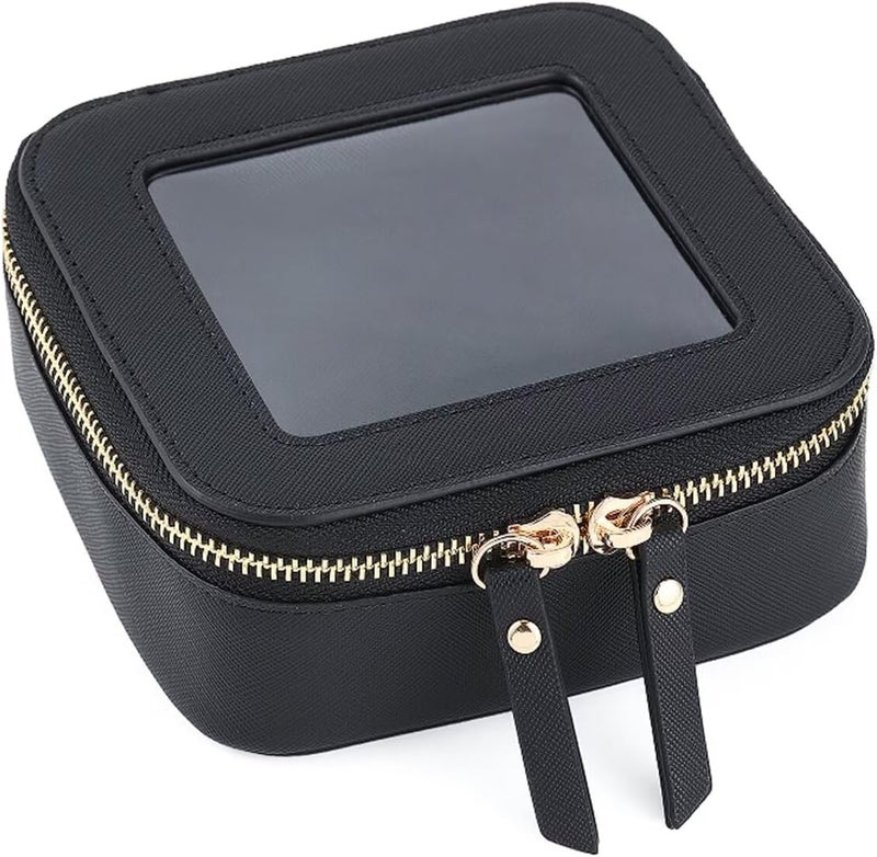 FASAOH Small Clear Makeup Bag Travel Cosmetic Case, Portable Make Up Organizer Traveling Compact Car Bag for Essentials Transparent Toiletry Bag with Zipper - Image 2