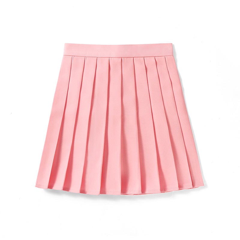 Solid Color Anime Cos High Waist College Style Pleated Folding Skirt Class Uniform Performance Chorus Men'S And Women'S Short Skirt - Image 1