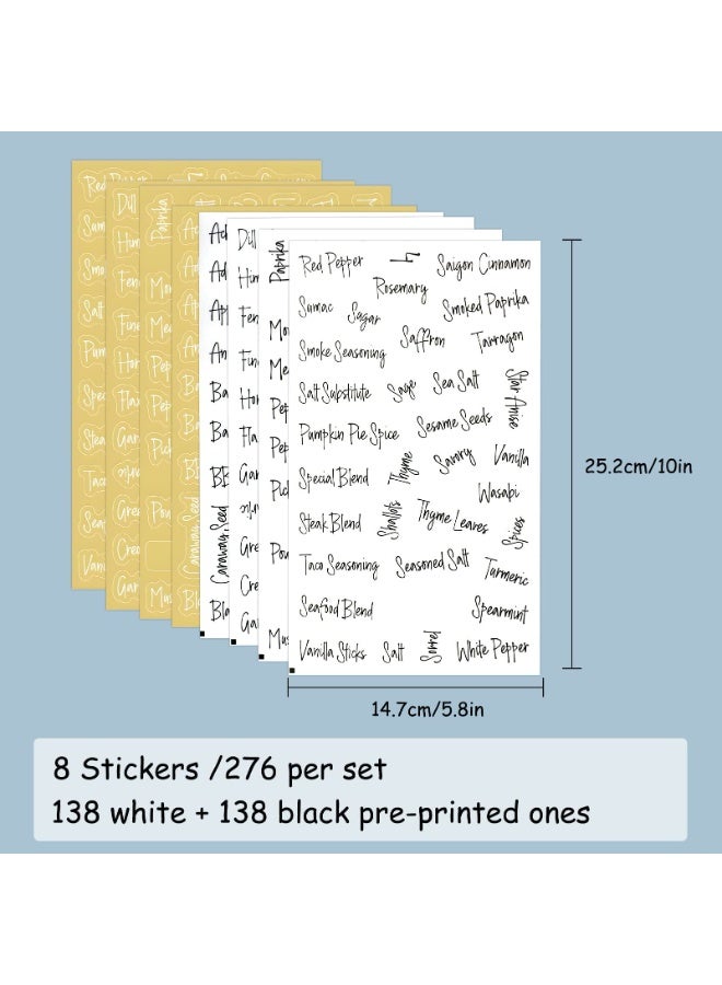 fantasize Clear Spice Jar Label Set - 276Pcs Preprinted Water Oil Resistant Stickers, White/Black Letters on Clear Background for Spice Rack Organization, Storage, Canisters - Image 4