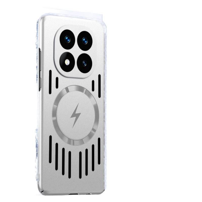BB غطاء MagSafe بPC لـ Redmi Note 14 Pro مع مغناطيس قوي وتبديد الحرارة المغناطيسي مع تبديد الحرارة باللون Silver باللون الفضي باللون الأحمر - Image 3