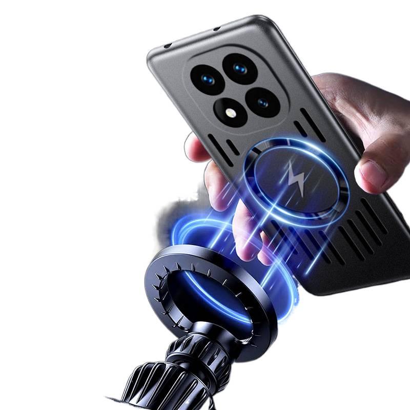 BB غطاء MagSafe بPC لـ Redmi Note 14 Pro مع مغناطيس قوي وتبديد الحرارة المغناطيسي مع تبديد الحرارة باللون Silver باللون الفضي باللون الأحمر - Image 5