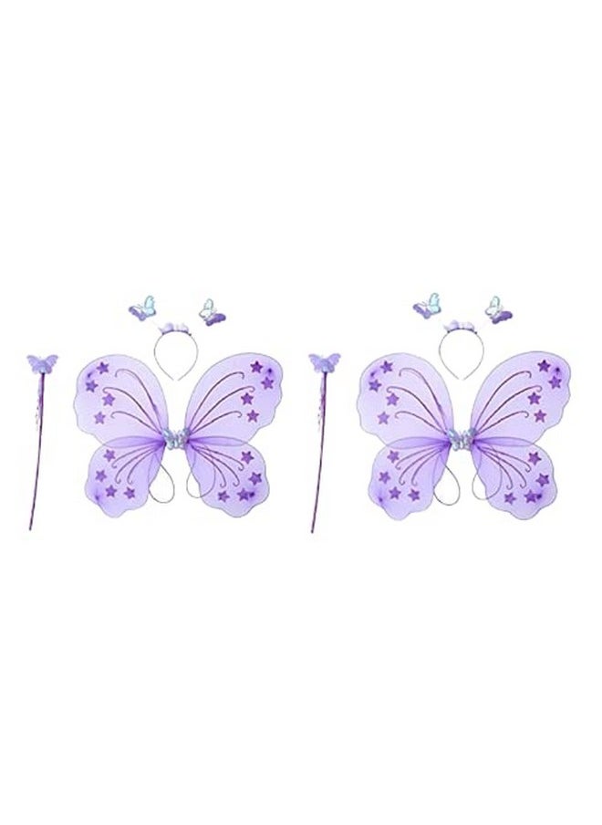 AK ANOLIHK - AK ANOLIHK Nylon Fairy Butterfly Wings Costume For Baby Girl (2Pc Purple Wings) - Image 1