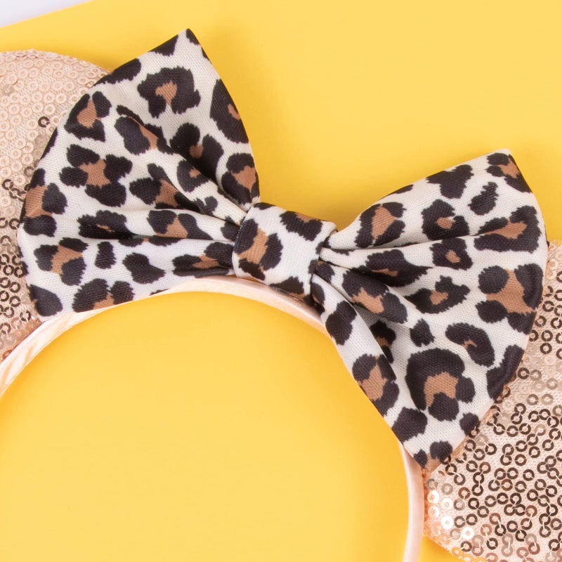 CHuangQi Mouse Ears Headband with Shiny Bow, Double-sided Sequins Glitter Hair Band, for Birthday Party Celebration & Event (XC11) - Image 5