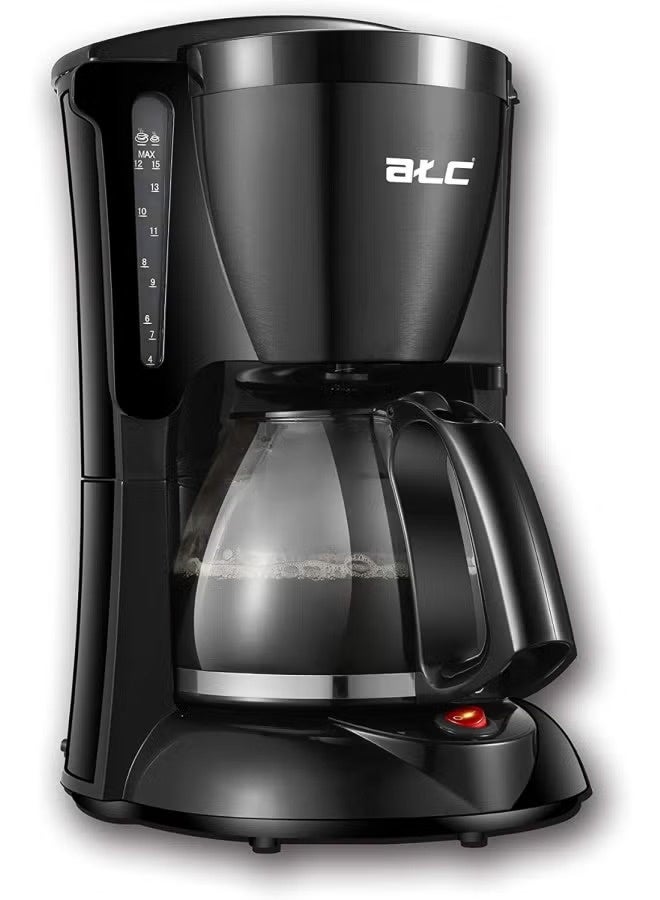ATC 15-Cup Drip Coffee Maker 1000W 1.25L | Anti-Drip Valve, Keep Warm Plate, Auto Shut-Off, Water Indicator & Overheat Protection | H-CM1812 Black - Image 2