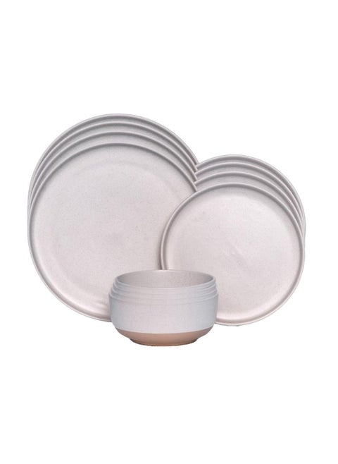 12 Pcs Dinner Set Porcelain Dinner Set 4x Dinner Plates 4x Side Plates 4x Soup Bowl - Brooklyn