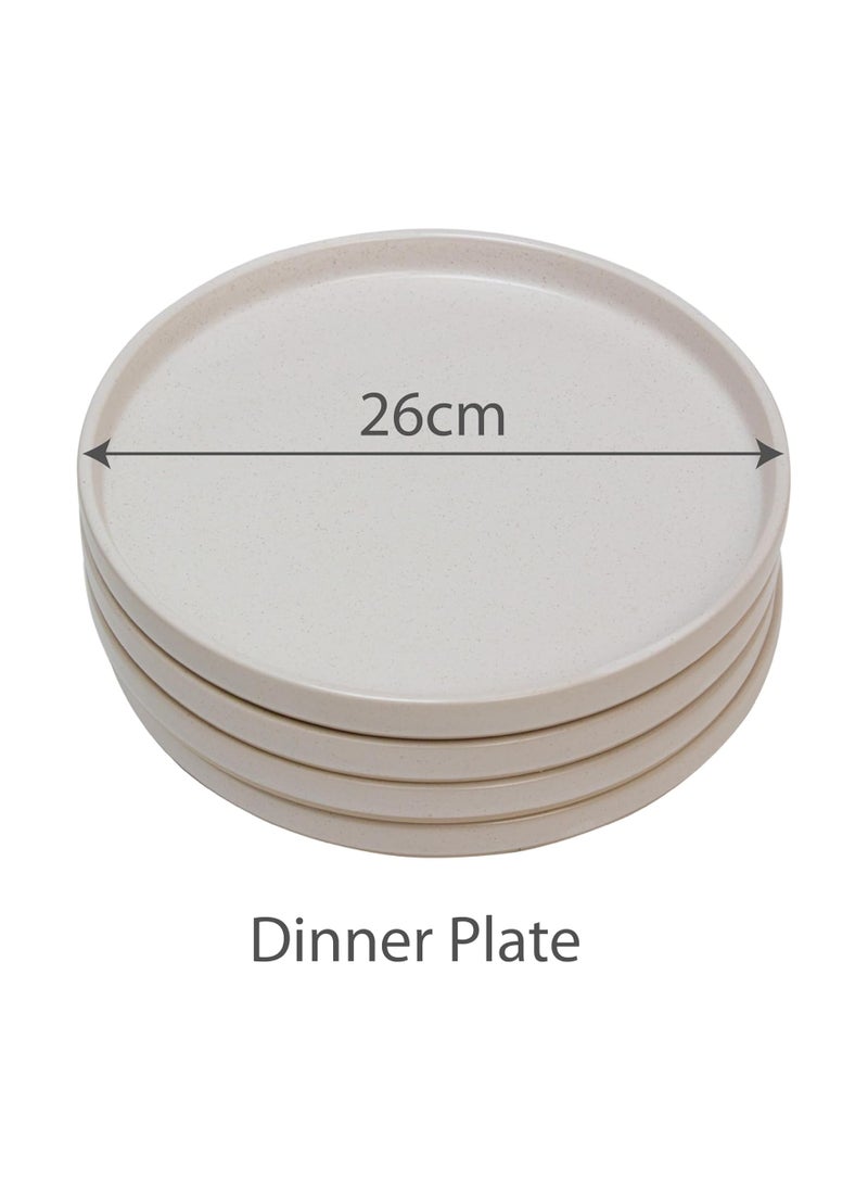 12 Pcs Dinner Set Porcelain Dinner Set 4x Dinner Plates 4x Side Plates 4x Soup Bowl - Brooklyn